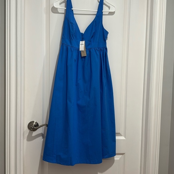 Banana Republic Factory Blue Midi Dress | NWT Sleeveless V-Neck Size 00P - Picture 2 of 5